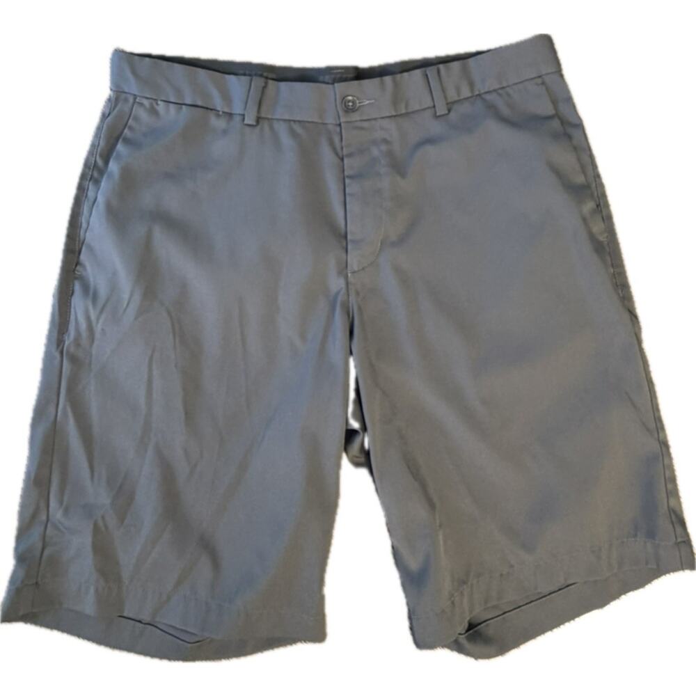 Nike Golf Performance Shorts Men's Size 34 Grey Flat Front Dri-Fit Chino